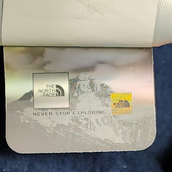 North Face Teen Girl Graphic Hoodie XXL 18 Blue Pink Cotton Poly Pocket Pullover - Picture 6 of 16